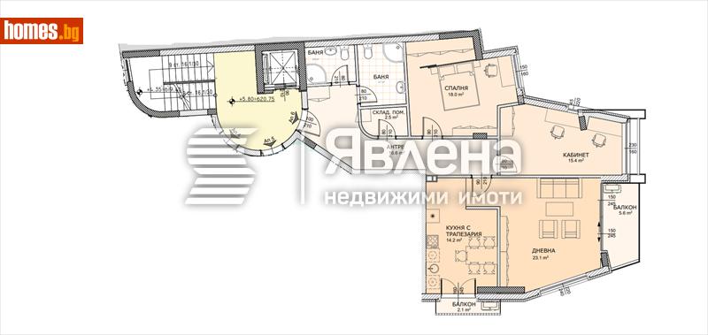 Тристаен, 144m² - Кв. Кръстова Вада, София - Апартамент за продажба - ЯВЛЕНА - 114854805