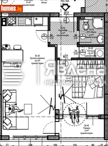 Двустаен, 67m² - Кв. Аспарухово, Варна - Апартамент за продажба - ЯВЛЕНА - 114854879