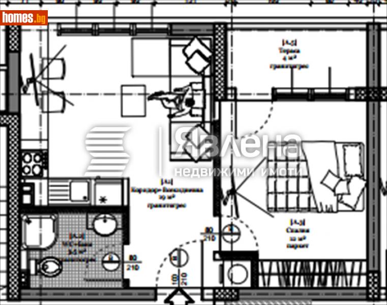 Двустаен, 51m² - Кв. Аспарухово, Варна - Апартамент за продажба - ЯВЛЕНА - 114854881