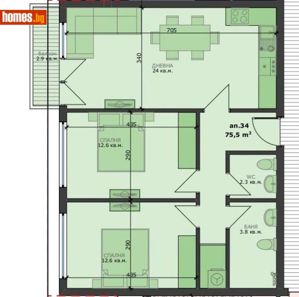 Тристаен, 89m² -  Христо Ботев, Варна - Апартамент за продажба - R.E.PLACE - 114882576