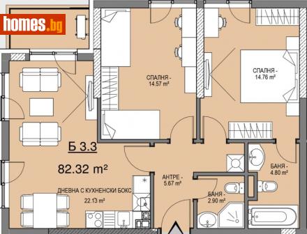 Тристаен, 97m² - Апартамент за продажба - 114883096