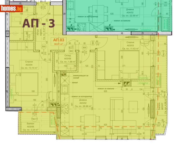 Тристаен, 108m² - Жк. Овча Купел 1, София - Апартамент за продажба - Титан Пропъртис - 114887078