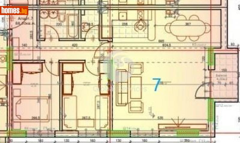 Тристаен, 100m² - Кв. Витоша, София - Апартамент за продажба - Глобъл Сървисиз ООД - 114898283