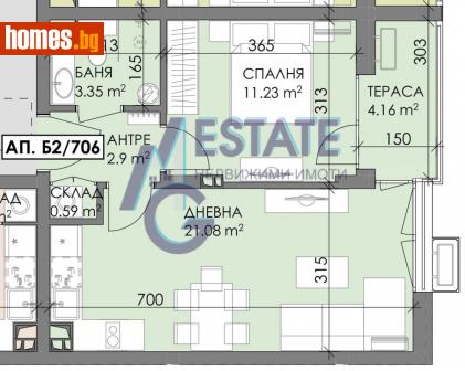 Двустаен, 59m² - Апартамент за продажба - 114900710