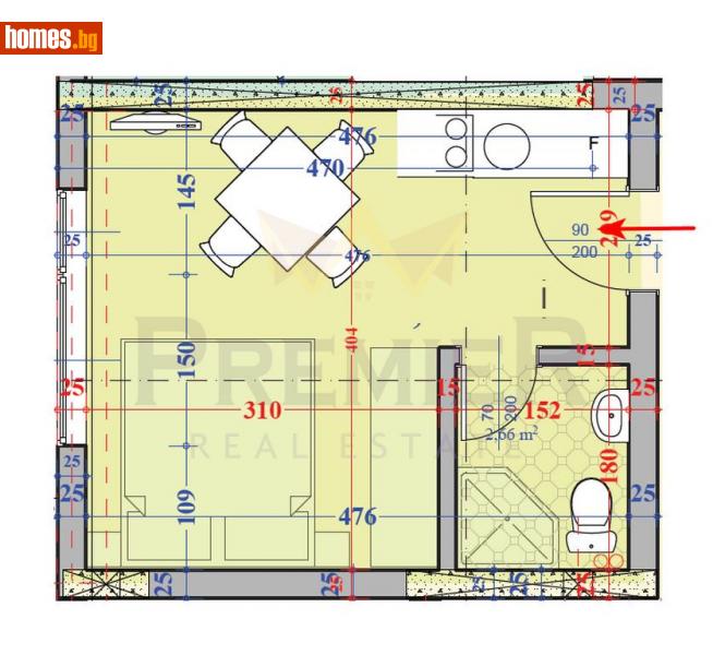 Едностаен, 26m² - С.Кранево, Добрич - Апартамент за продажба - ИМОТИ ПРЕМИЕР - 114904577