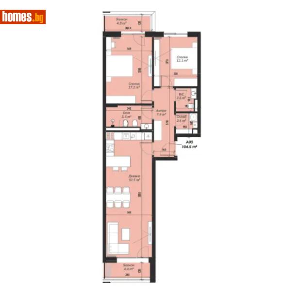 Тристаен, 123m² - Кв. Кръстова Вада, София - Апартамент за продажба - Титан Пропъртис - 114915905