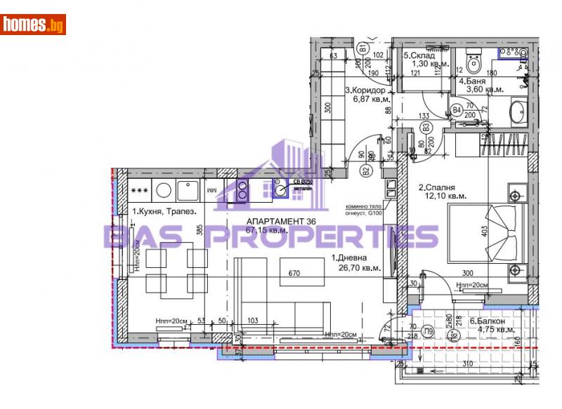 Двустаен, 77m² - Жк. Люлин 5, София - Апартамент за продажба - BasProperties - 114926036