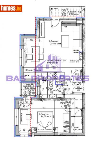 Двустаен, 79m² - Жк. Люлин 5, София - Апартамент за продажба - BasProperties - 114957335