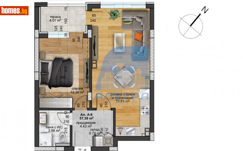 Двустаен, 64m² - Жк. Христо Смирненски, Пловдив - Апартамент за продажба - Alegra ImmoBG - 114958080