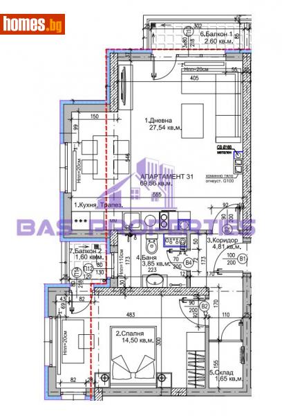 Двустаен, 79m² - Жк. Люлин 5, София - Апартамент за продажба - BasProperties - 114972397