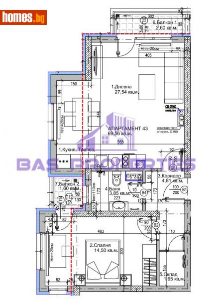 Двустаен, 79m² - Жк. Люлин 5, София - Апартамент за продажба - BasProperties - 114972401