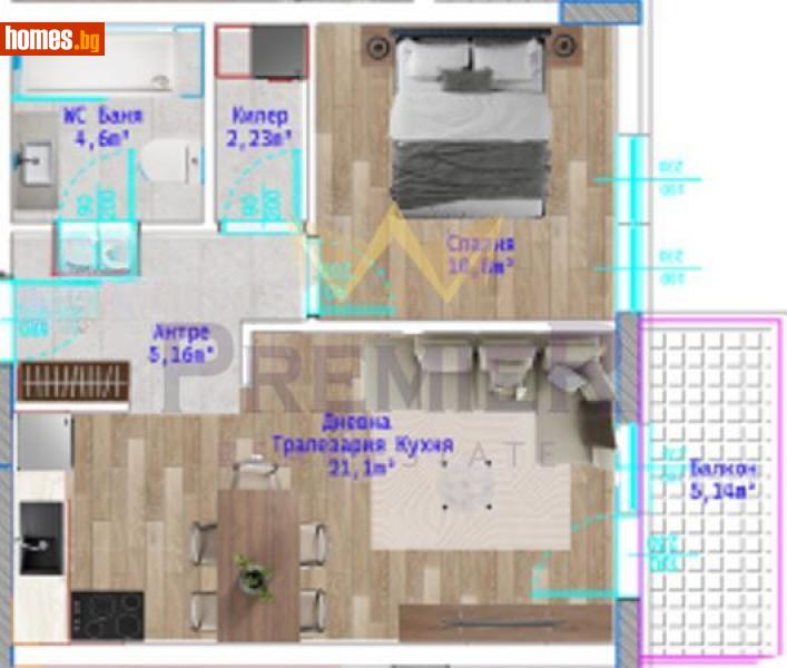 Двустаен, 75m² - Кв. Виница, Варна - Апартамент за продажба - ИМОТИ ПРЕМИЕР - 114980532