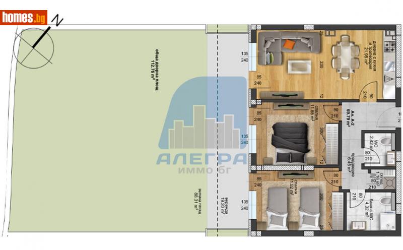 Тристаен, 103m² - Жк. Христо Смирненски, Пловдив - Апартамент за продажба - Alegra ImmoBG - 115001233