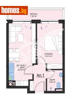 Едностаен, 52m² - Апартамент за продажба - 115014197