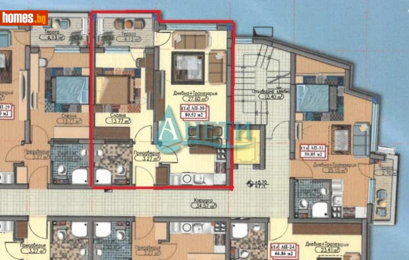 Двустаен, 81m² - Жк. Дружба 1, София - Апартамент за продажба - АНЕТИ - 115027315