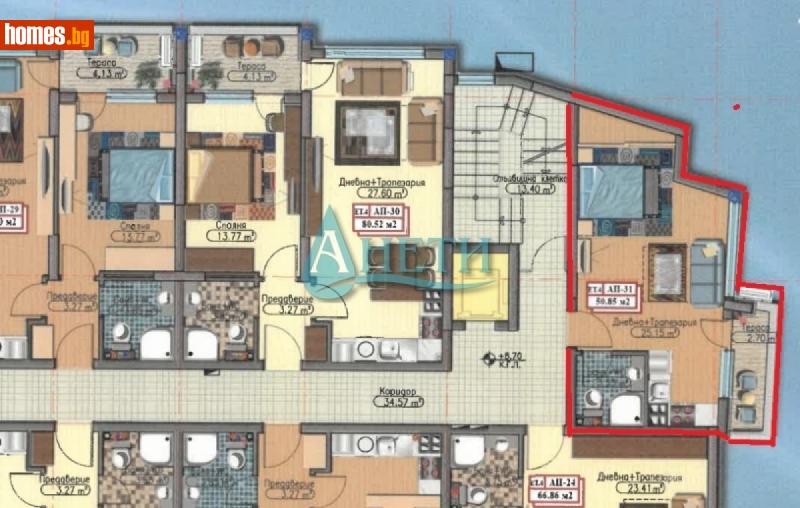 Едностаен, 51m² - Жк. Дружба 1, София - Апартамент за продажба - АНЕТИ - 115029167