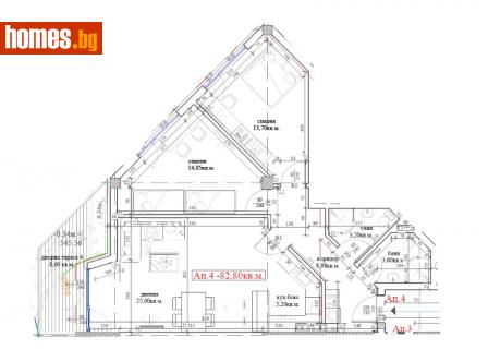 Тристаен, 89m² - Апартамент за продажба - 115043477