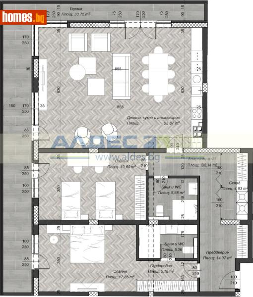 Тристаен, 212m² - Жк. Зона Б18, София - Апартамент за продажба - АЛДЕС НЕДВИЖИМИ ИМОТИ - 115044241