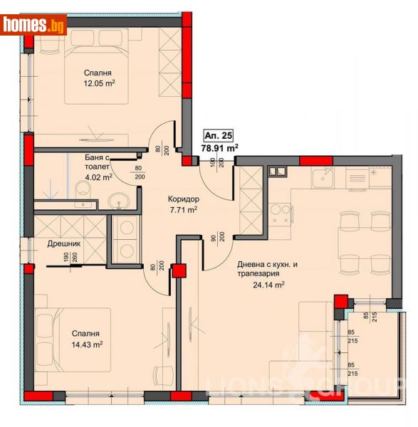 Тристаен, 89m² - Кв. Аспарухово, Варна - Апартамент за продажба - LIONS GROUP - 115066721
