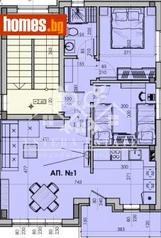 Тристаен, 97m² - Апартамент за продажба - 115067025