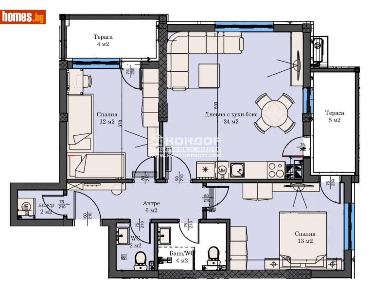 Тристаен, 97m² - Кв. Кършияка, Пловдив - Апартамент за продажба - КОНДОР НЕДВИЖИМИ ИМОТИ - 115110986
