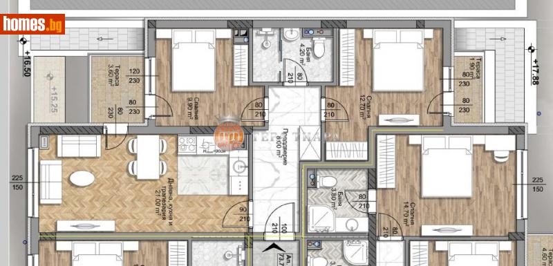 Тристаен, 90m² - Жк. Овча Купел 1, София - Апартамент за продажба - Тера Тиара - 115163525