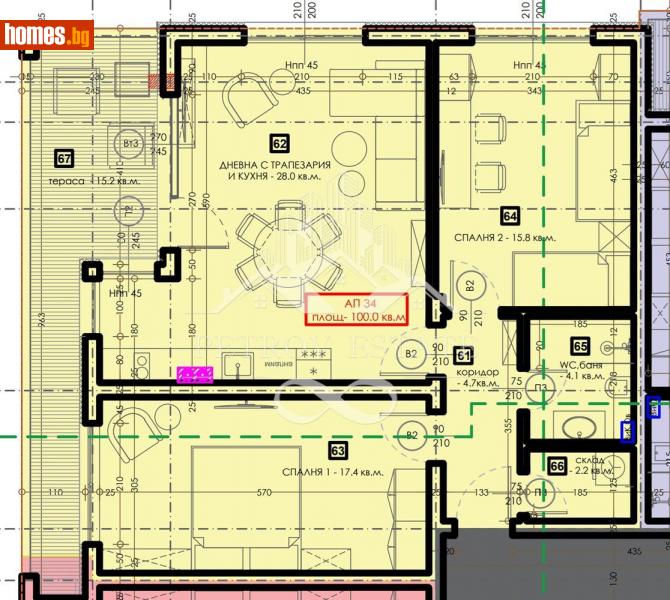 Тристаен, 118m² - Гр.Велинград, Пазарджик - Апартамент за продажба - Petrov Estate - 115173777