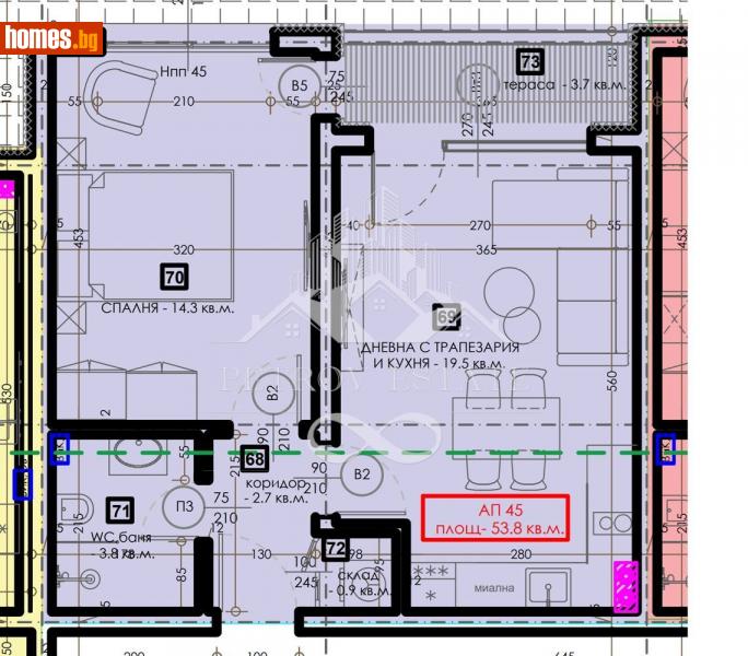 Двустаен, 63m² - Гр.Велинград, Пазарджик - Апартамент за продажба - Petrov Estate - 115173867