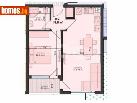 Двустаен, 60m² - Апартамент за продажба - 115193682