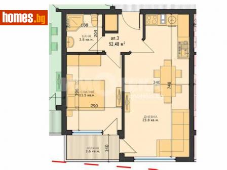 Двустаен, 60m² - Апартамент за продажба - 115193684