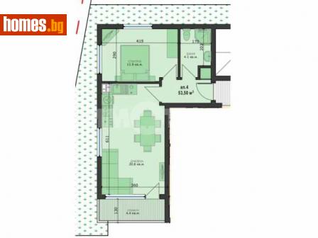 Двустаен, 60m² - Апартамент за продажба - 115193687