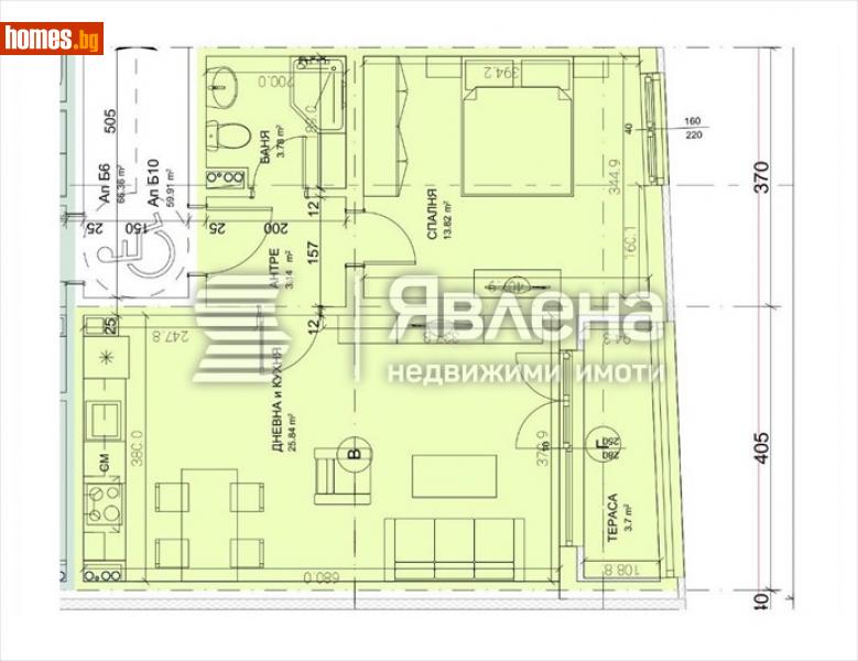 Двустаен, 71m² - Жк. Хаджи Димитър, София - Апартамент за продажба - ЯВЛЕНА - 115210284