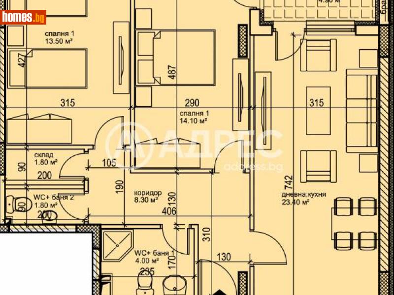 Тристаен, 100m² - Кв. Кършияка, Пловдив - Апартамент за продажба - АДРЕС НЕДВИЖИМИ ИМОТИ - 115241206