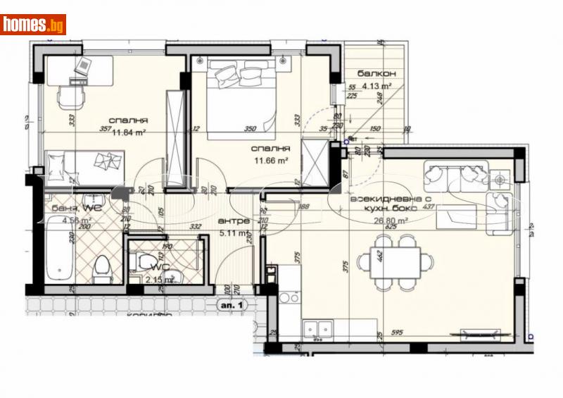 Тристаен, 101m² - Кв. Виница, Варна - Апартамент за продажба - ЛОГОС - 115244759