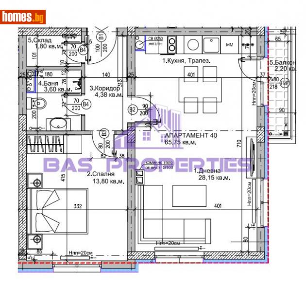 Двустаен, 75m² - Жк. Люлин 5, София - Апартамент за продажба - BasProperties - 115270058