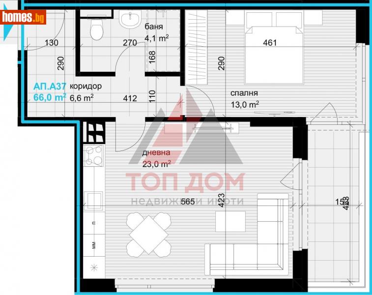 Двустаен, 68m² - Кв. Аспарухово, Варна - Апартамент за продажба - Топ Дом  - 115363831