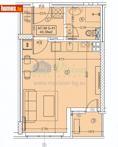 Едностаен, 48m² - Жк. Полигона, София - Апартамент за продажба - Myvision Real Estate - 115435513