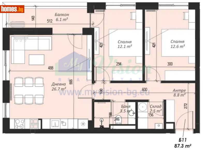 Тристаен, 103m² - София, София - град - Апартамент за продажба - Myvision Real Estate - 115451279