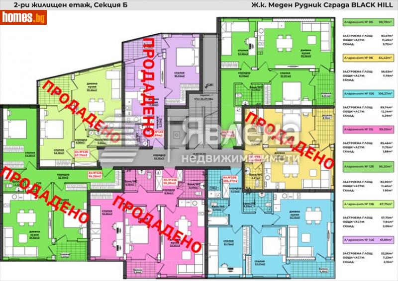 Тристаен, 99m² - Жк. Меден Рудник, Бургас - Апартамент за продажба - ЯВЛЕНА - 115479800