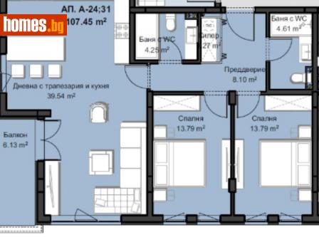 Тристаен, 131m² - Апартамент за продажба - 115480483