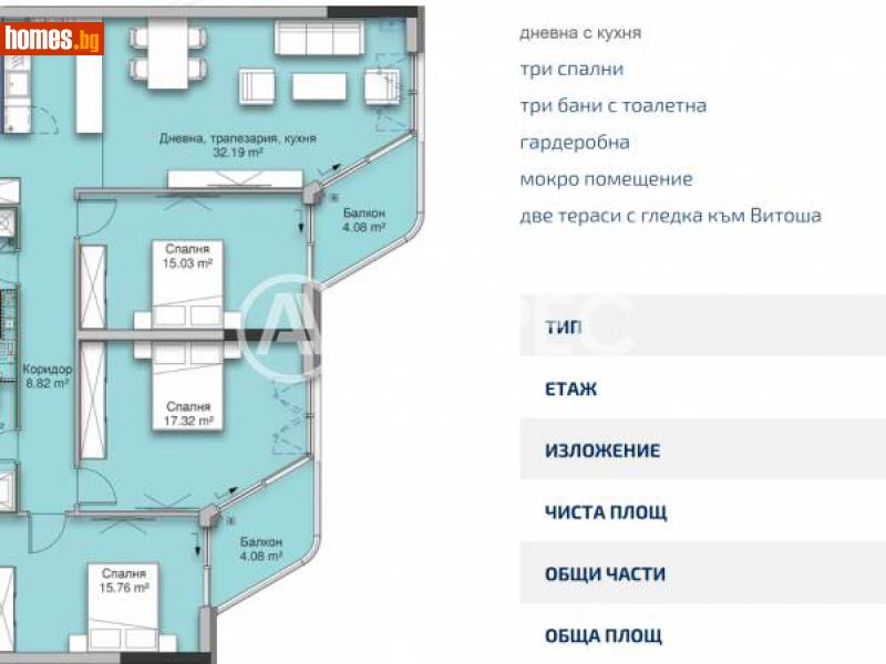 Многостаен, 142m² - Кв. Кръстова Вада, София - Апартамент за продажба - АДРЕС НЕДВИЖИМИ ИМОТИ - 115494125