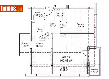 Тристаен, 121m² - Апартамент за продажба - 115543987