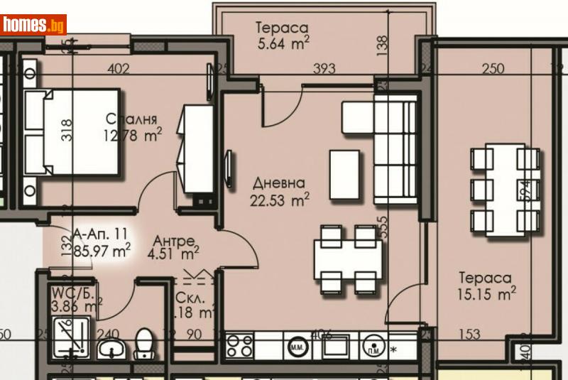 Двустаен, 86m² - Жк. Изгрев, Бургас - Апартамент за продажба - Имоти Бургас ЕООД - 115552858