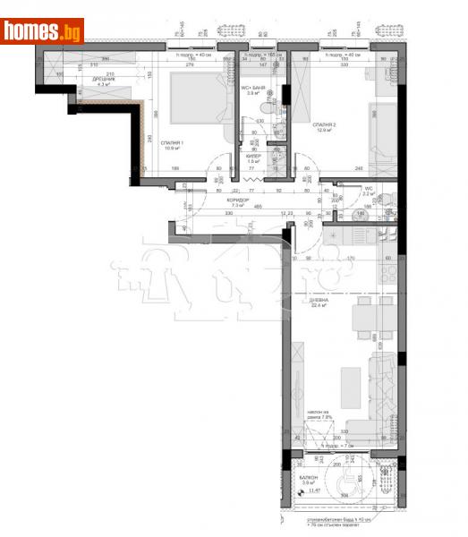 Тристаен, 102m² - Кв. Владиславово, Варна - Апартамент за продажба - Руди Кей - 115569449