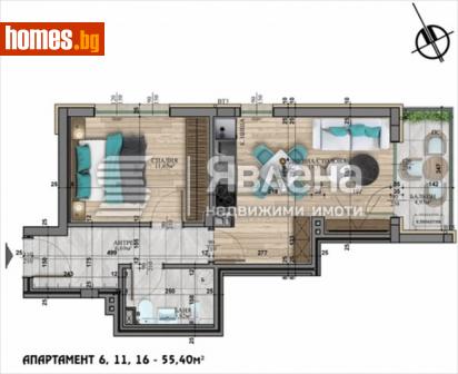 Двустаен, 55m² - Апартамент за продажба - 115574976