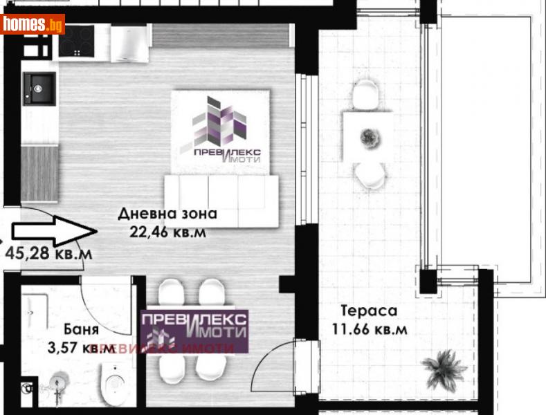 Едностаен, 52m² - Пловдив, Пловдив - Апартамент за продажба - Превилекс имоти ЕООД - 115576188
