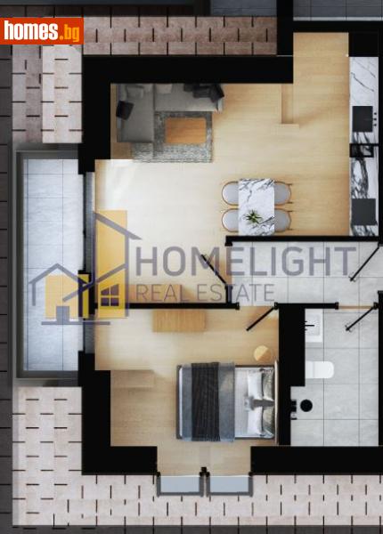 Двустаен, 69m² - Жк. Дружба 2, София - Апартамент за продажба - ХОУМ ЛАЙТ  - 115594063