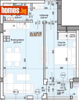 Двустаен, 64m² - Апартамент за продажба - 115609949