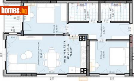 Тристаен, 112m² - Апартамент за продажба - 115654320