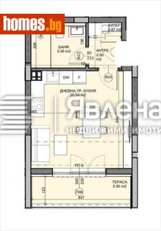Едностаен, 47m² - Апартамент за продажба - 115655235